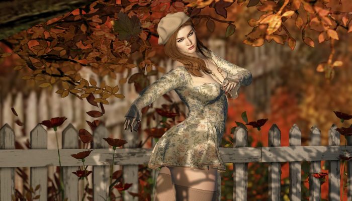 Close-up of avatar in floral dress